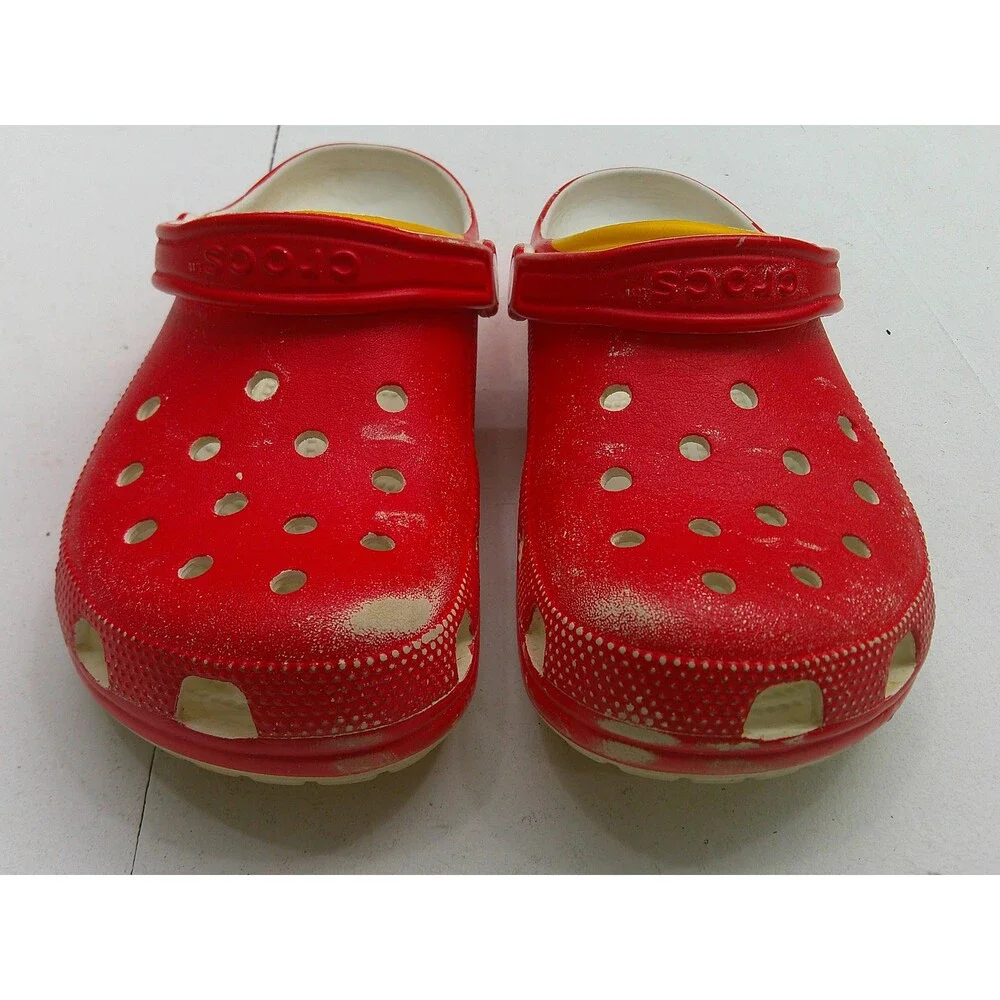 Crocs Clog Sandals Mens Size 8 Red McDonald's French Fries Slip On Casual Shoes